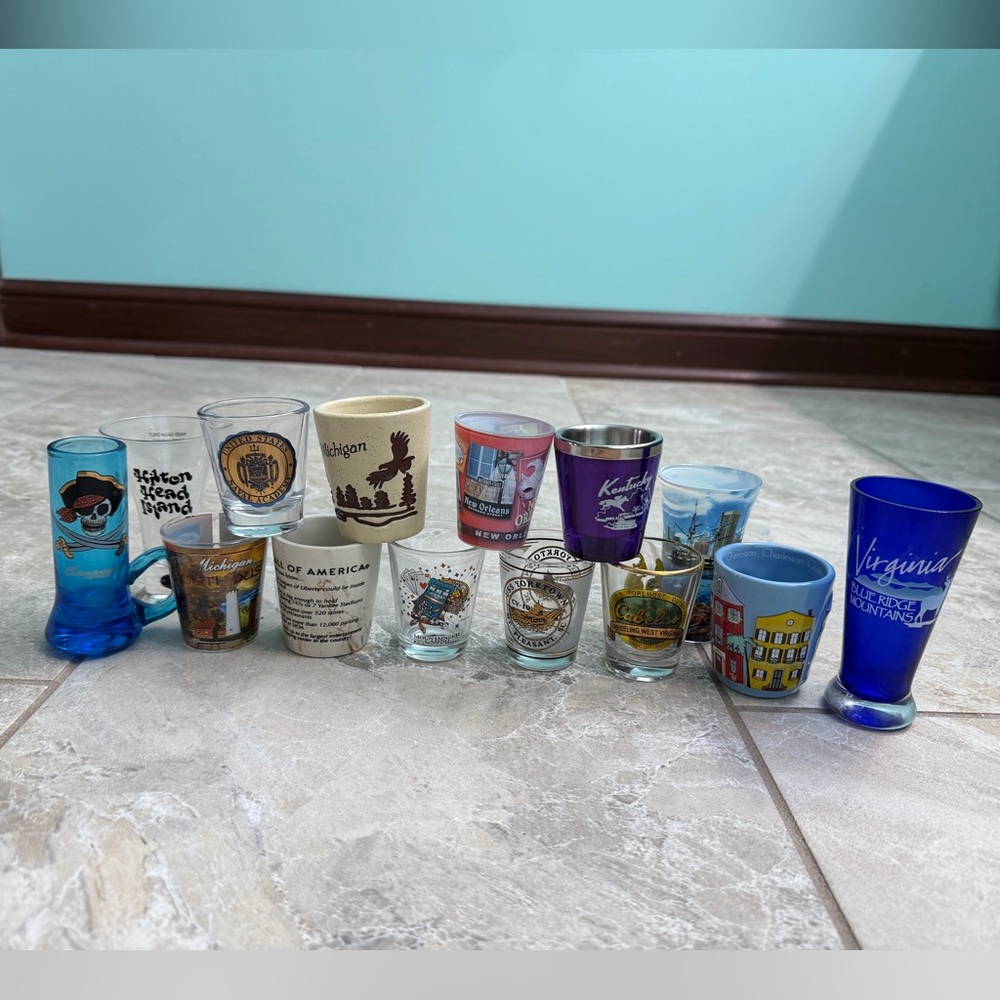 Assorted Souvenir Shot Glasses